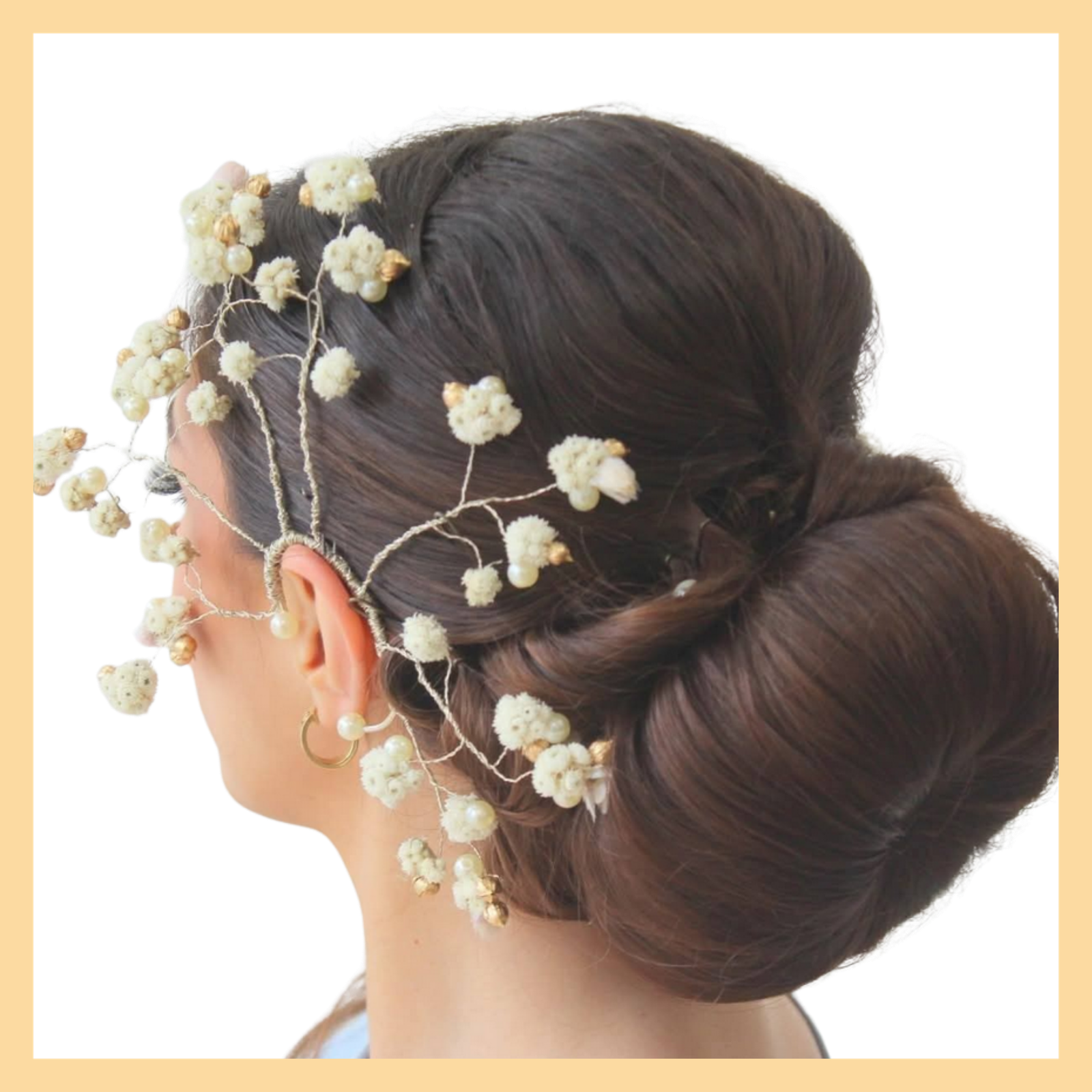 Coiffure de mariée réalisée dans un salon à Mont-de-Marsan.